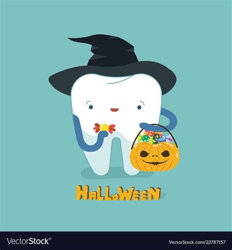 Halloween day of dental tooth fantacy concept Vector Image