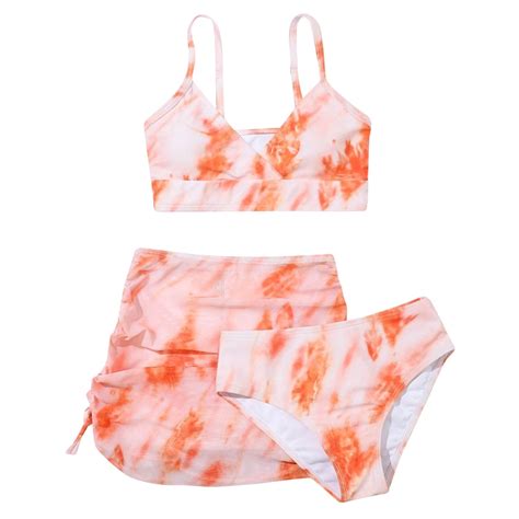 Conjunto De Bikini Con Tinte Dibujo Tie Para Ni As Traje De Ba O Y Faldas Para Ni Os De A