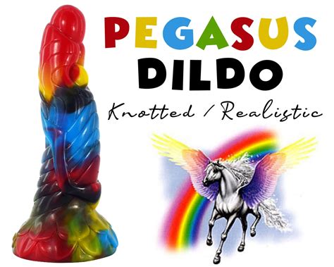 Knotted Rainbow Pegasus Dildo Etsy
