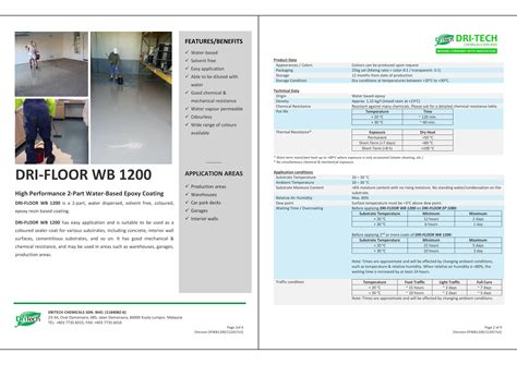 Dritech Water Based Epoxy Flooring Dri-Floor WB 1200 | Builtory Product