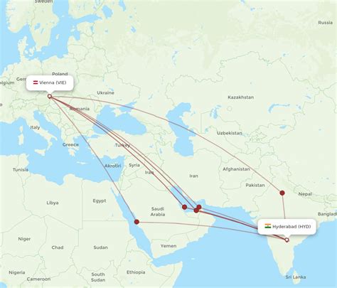 All Flight Routes From Vienna To Hyderabad Vie To Hyd Flight Routes