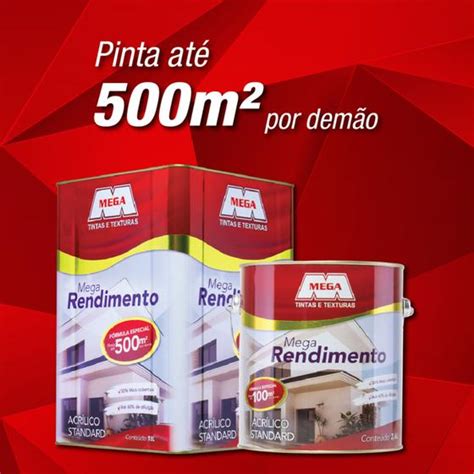 Tinta Látex Mega Rendimento Acrílico Standart 18 litros Mega Tintas e