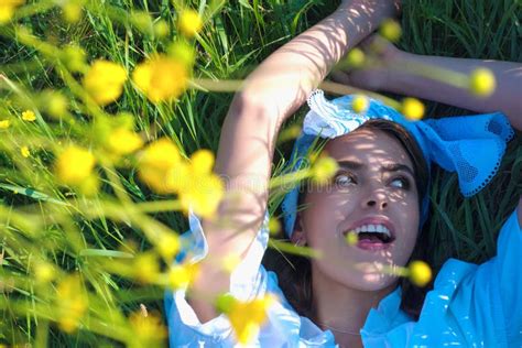 Beautiful Brunette Girl With Country Look Outdoor Shot In Nature Rustic Style Attractive