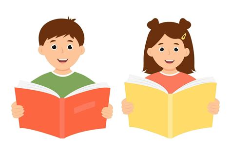 smiling cute kids holding open book happy children reading  book