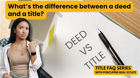 What S The Difference Between A Deed And A Title Youtube