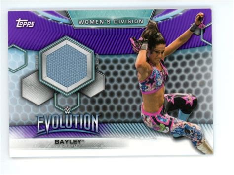 Topps Wwe Womens Division Mat Relic Purple Bayley Sn Ebay