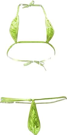 Amazon chu U chu Lingerie Collection ギラギラマイクロビキニ M アップルグリーン マイクロビキニ Tバック chu U chu チュー