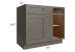 Midtown Graphite Black Shaker Blind Base Corner Cabinet The