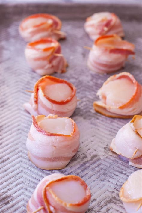 Bacon Wrapped Scallops Baked In The Oven With Maple Cream Sauce