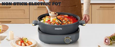 Amazon Dezin Hot Pot Electric With Divider L Electric Shabu Shabu With Dual Flavor Pot