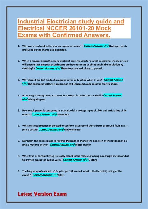 Study Guide For Industrial Electrician Nccer Test