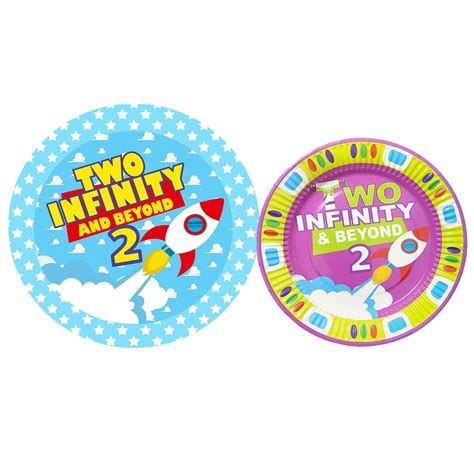 60pcs Two Infinity And Beyond Plates 2 Infinity And Beyond Birthday