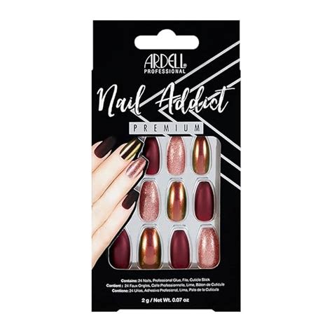 ARDELL Nail Addict Red Cateye 24 künstliche Nägel in Rot mit Kleber