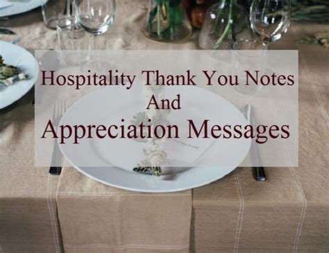 Sample Of How To Write Hospitality Thank You Notes And Appreciation