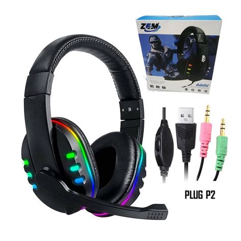 Fone De Ouvido Para Jogos Usb Headset Headphone Gamer Puning Led