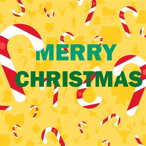 Premium Vector Merry Christmas With Candy Cane