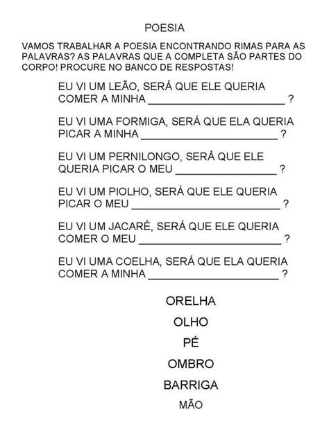 30 Atividades Rimas Para Imprimir Online Cursos Gratuitos Math