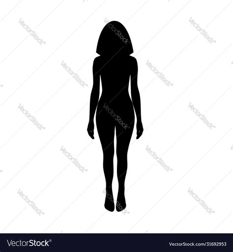 Naked Girl Silhouette Woman Isolated Royalty Free Vector