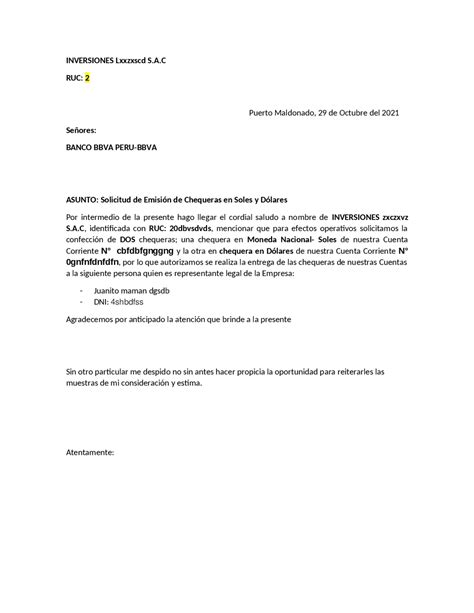 Carta Para Solicitar Un Cheque Certificado Image To U