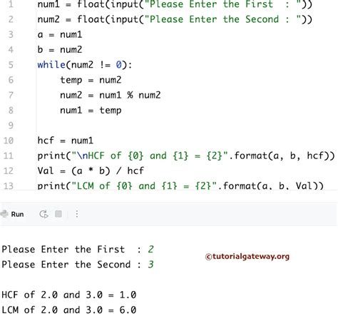 Python Program To Find Lcm Of Two Numbers