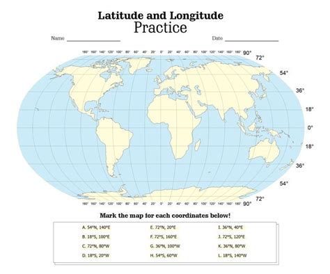 latitude  longitude map worksheet latitude  longitude map map