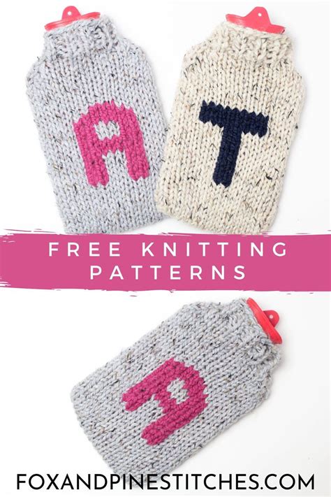 Monogram Hot Water Bottle Cover Free Knitting Pattern Artofit