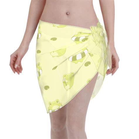 Adobk Cute Frog Swimsuit Coverups For Women Beach Bikini Short Skirt