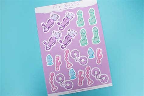 Pastel Sex Toys Planner Stickers Cute Naughty Sex Positivity Stickers Kawaii Vibrator