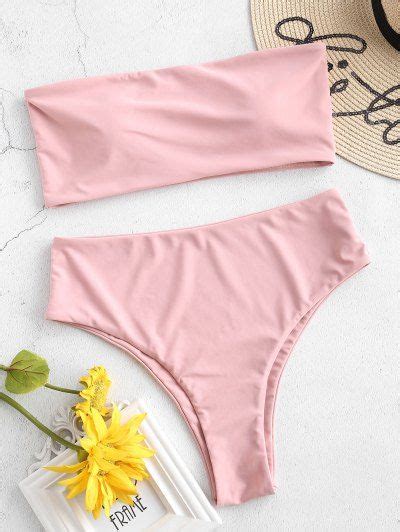 Pink Bikini Hot Push Up High Waist Striped And String Pink Bikini Top And Bottom Zaful