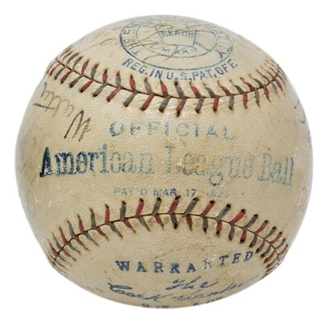 Baseball Legends Hall Of Famers OAL Baseball Signed By With Babe Ruth George Sisler
