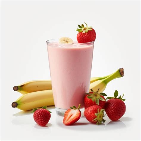 Premium Photo Strawberry Banana Bliss Smoothie Strawberries Bananas