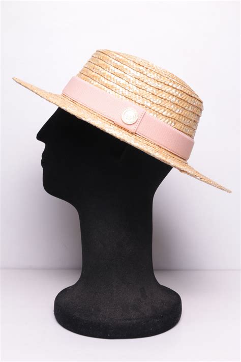 Chapéu Palheta Aba Média Palha de Trigo Dourada Faixa Nude Coleção E Chapéu Estilo