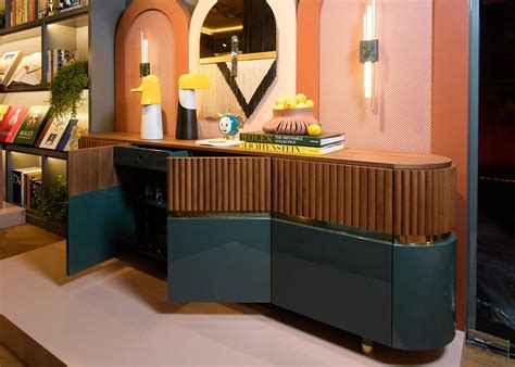 Dooq Buffet Sideboard Berlin In Natural Walnut Polished Brass Nude For Sale At Stdibs