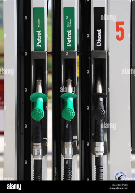 Petrol pump, Petrol station fuel or petrol pumps, Britain, UK Stock ...