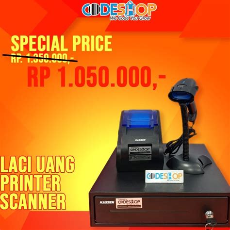 Jual MESIN KASIR UNTUK RESTO DAN SWALAYAN ALL SET LACI PRINTER THERMAL