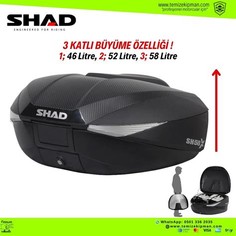 SHAD SH58X 3 KADEMELİ TOPCASE KARBON
