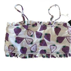 Kamoni Swim Kamoni Purple Strawberry Print Ruffle Girls Bikini Size Nwt Poshmark