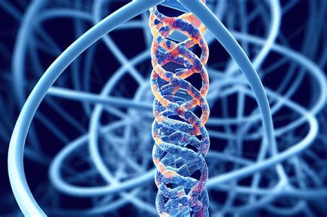 Estructura del adn humano con mutaciones genéticas en espiral bajo el