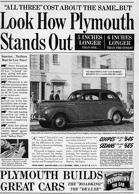 1939 Plymouth Plymouth Car Economy