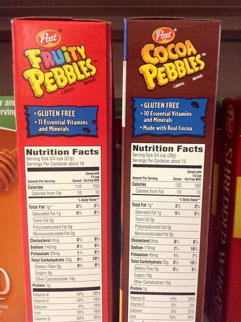 Fruity Pebbles Nutrition Facts Label - Nutrition Ftempo