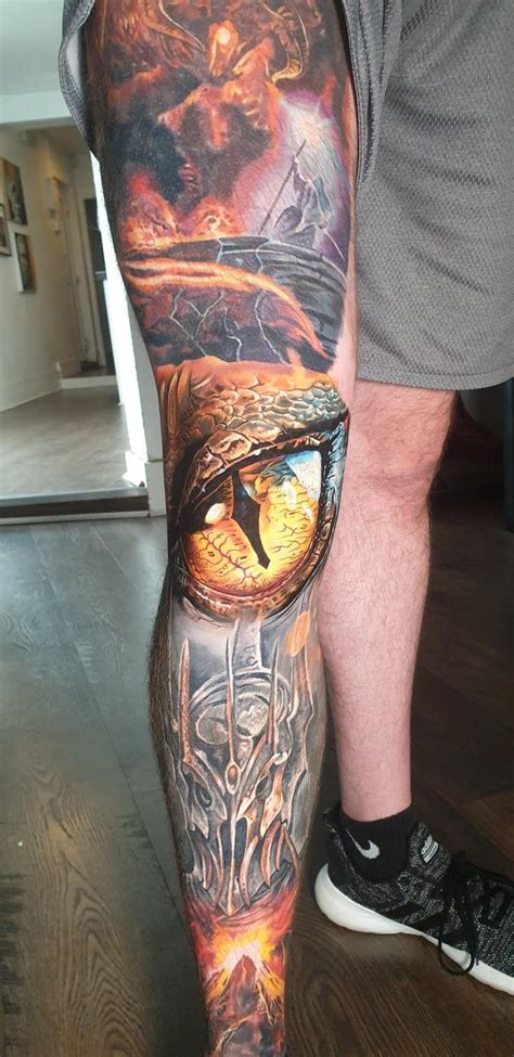 Eye Of Smaug The Newest Edition To My Lotr Hobbit Leg Sleeve By