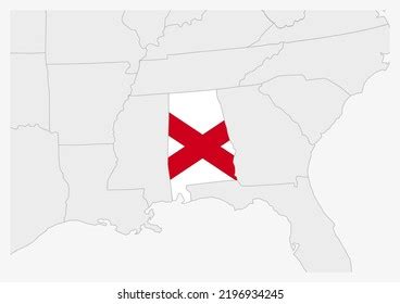 Us State Alabama Map Highlighted Alabama Stock Vector Royalty Free