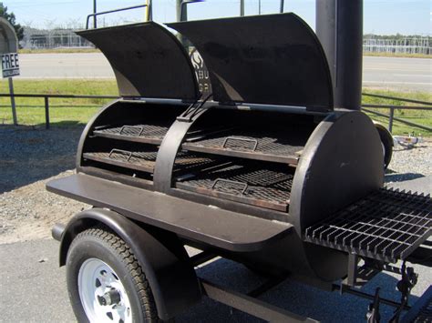 BBQ PIT SMOKER charcoal trailer Concession Grill USED | eBay