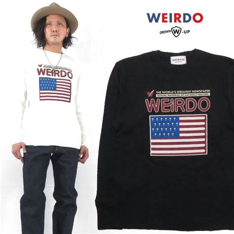 WEIRDO ウィアード 長袖 クルーネック ワッフル Tシャツ PORN AMERICA GLAD HAND グラッドハンド WRD SS EARTH MARKET 通販