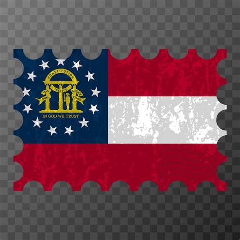 Premium Vector Postage Stamp With Georgia State Grunge Flag Vector