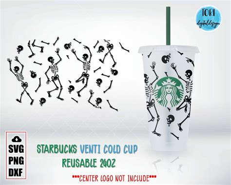 Halloween Starbuck Svg Dancing Skeleton Starbucks Wrap Ghost Cup Svg