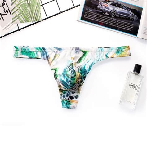 Slips de bikini coloré homme basse hauteur culotte imprimée sexy strings linge eBay