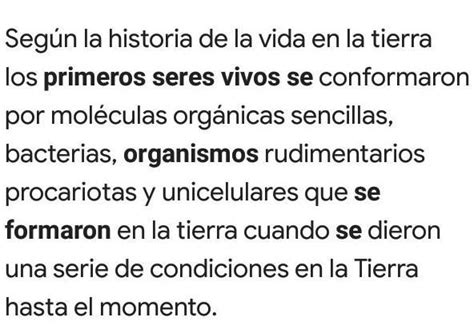 Como Se Formaron Los Primeros Seres Vivos Que Habitaron En La Tierra