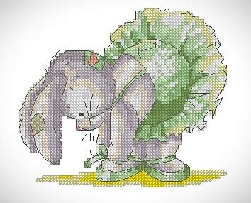 Вышивка Зайка балерина крестом, схема в PDF №16500