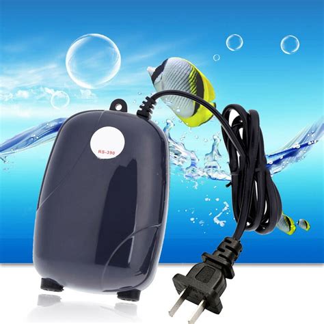 Aquarium Air Pump, 5W Fish Tank Oxygen Pump for Fresh & Salt Water with ...